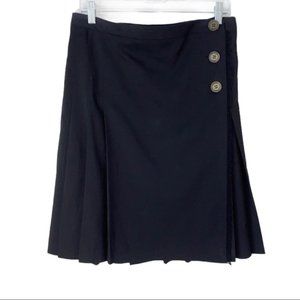 Burberry London wool wrap skirt black with fringe